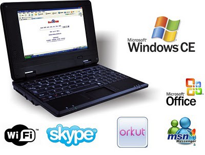 Netebook Mini-7 "LCD Preto WiFi do portátil Notebook PC Computador    R$225,00